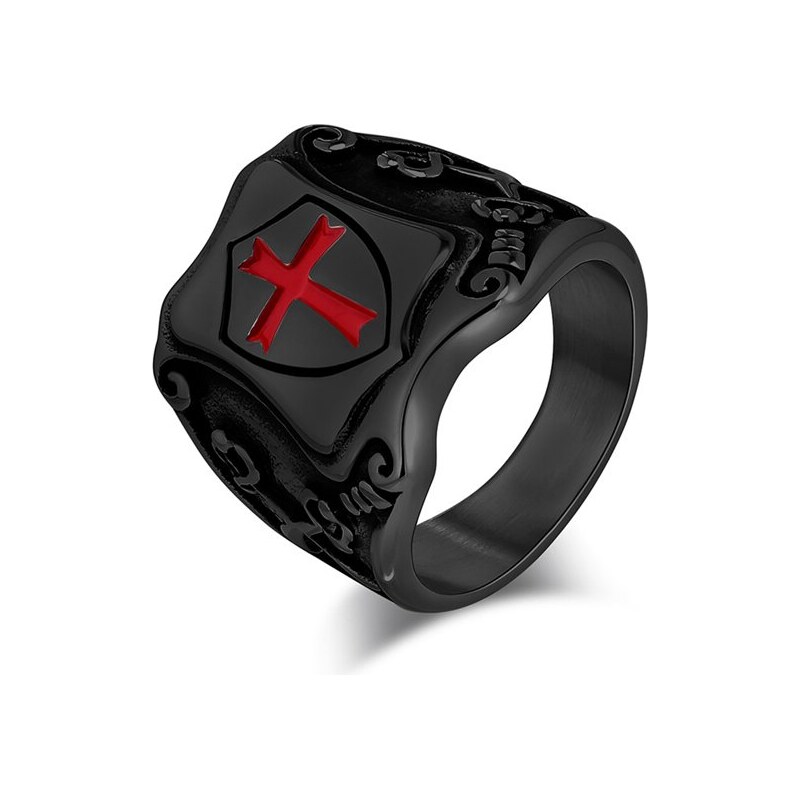 Impress Jewelry Prsteň z chirurgickej ocele Templársky kríž - Knights 68791359