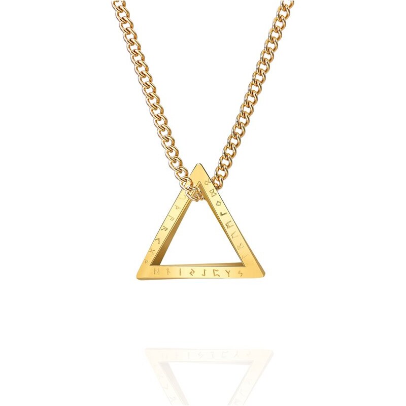 Impress Jewelry Prívesok z chirurgickej ocele Runový trojuholník Zlatý 68791361