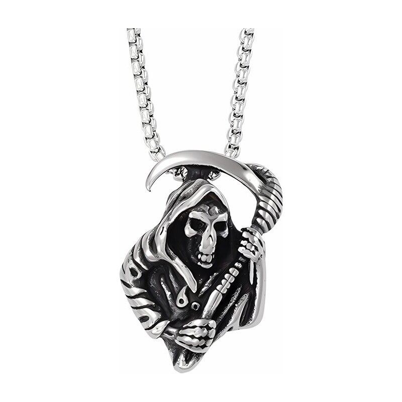 Impress Jewelry Metalový prívesok z chirurgickej ocele Zubatá s kosou 68791364