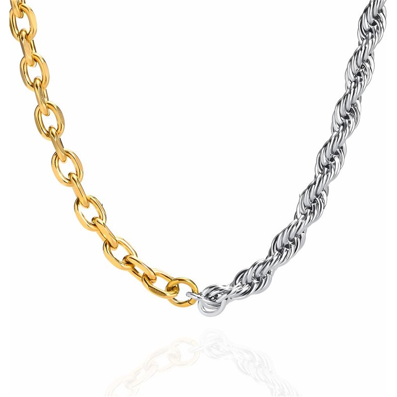 Impress Jewelry Náhrdelník z chirurgickej ocele Zlato-strieborný 68791379