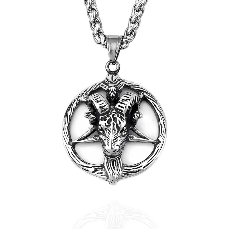 Impress Jewelry Oceľový prívesok Baphomet - Kozel v kruhu 68791377