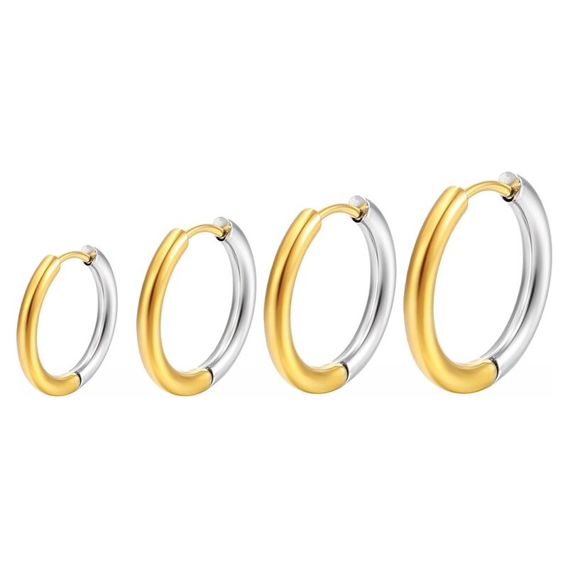 Impress Jewelry Kruhová náušnica z chirurgickej ocele Krúžok Zlato 68791381