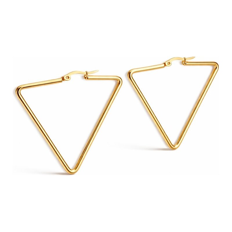 Impress Jewelry Geometrické oceľové náušnice Trojuholník zlaté 68791384