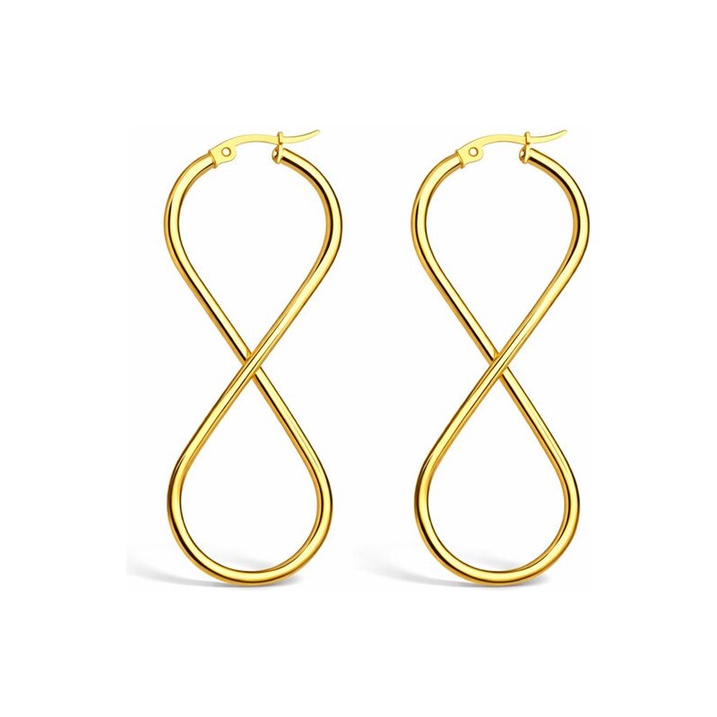 Impress Jewelry Visiace náušnice z chirurgickej ocele Infinity zlaté 68791385