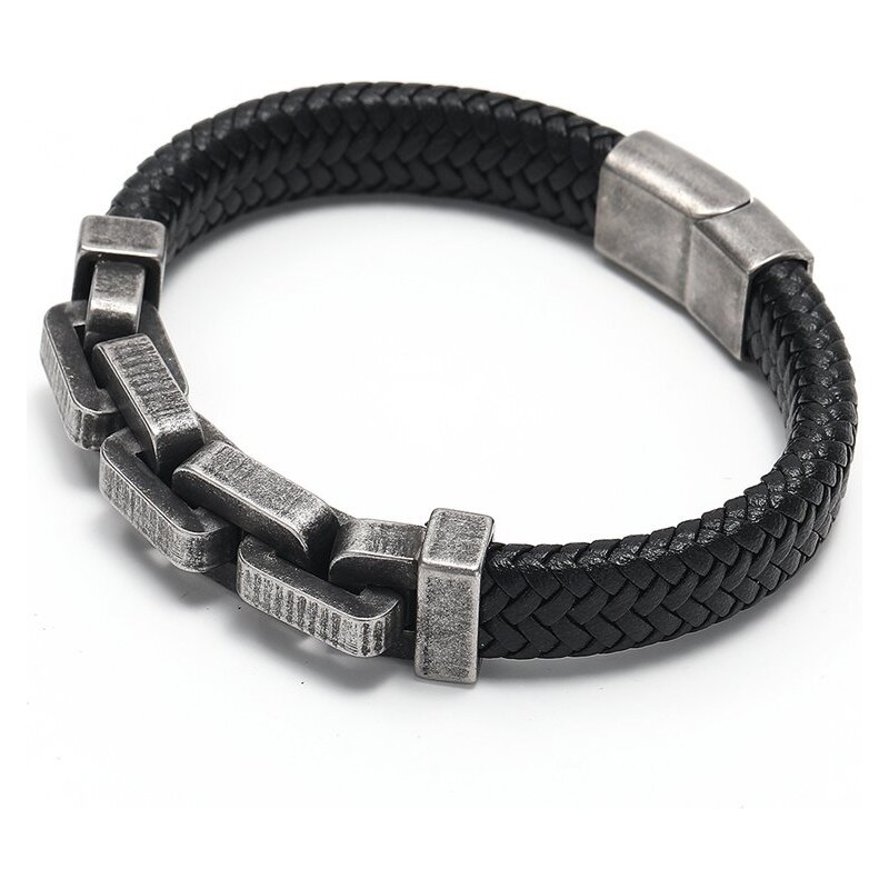 E-shop Impress Jewelry Pánsky kombinovaný náramok z ocele Night Rider