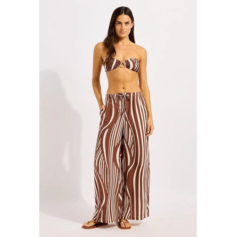 E-shop Seafolly nohavice wide leg dámske Drawcord Wide