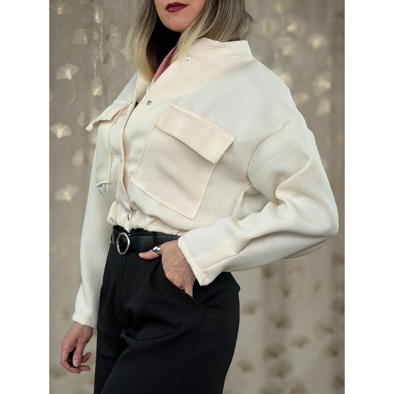 Krémová bunda bomber dámska Zaria 68792981