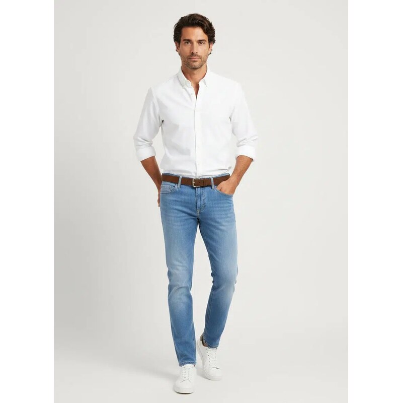 Pánske elastické Laser Denim džínsy ALBERTO tapered fit 68792997