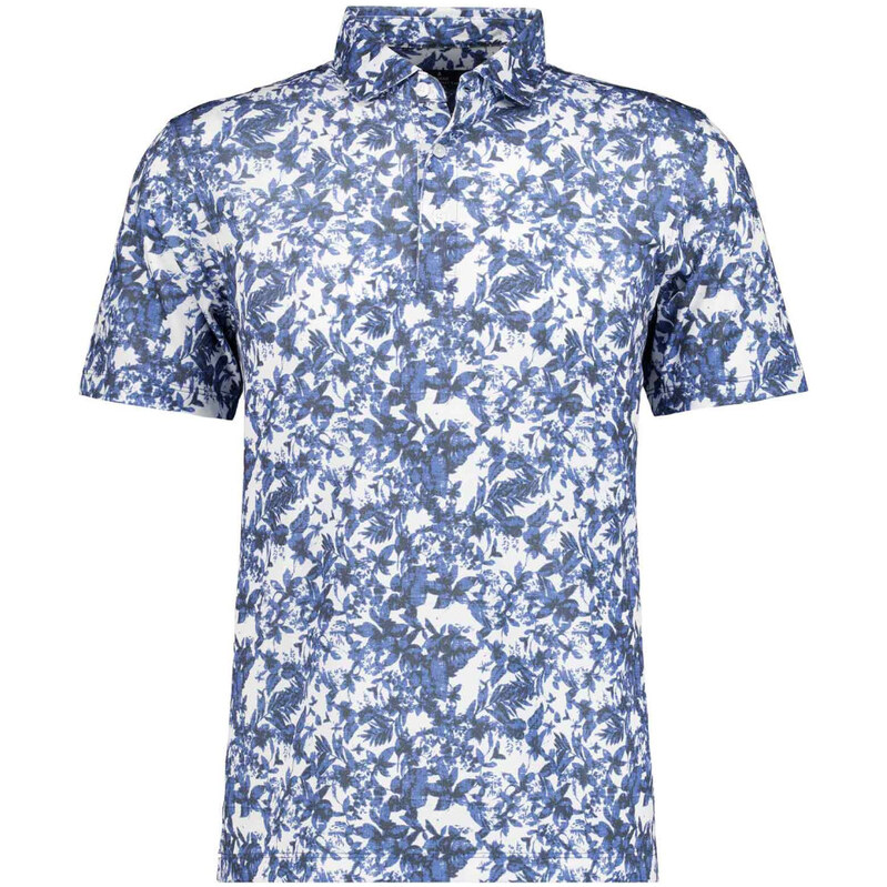 Pánska modrá kvetovaná softknit polokošeľa RAGMAN 68793001