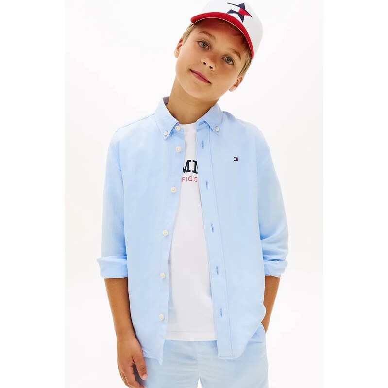 Tommy Hilfiger košeľa detská s ľanom 68798824