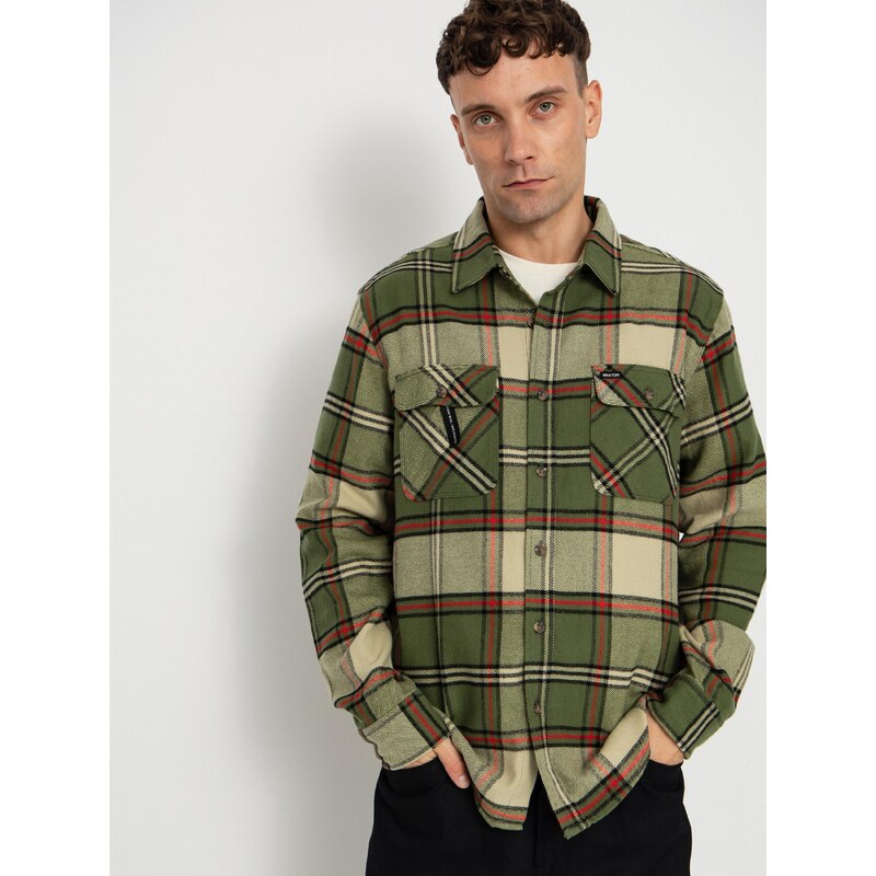 Brixton Bowery Flannel (wild green/elm/adrenaline rush)zelená 68807336