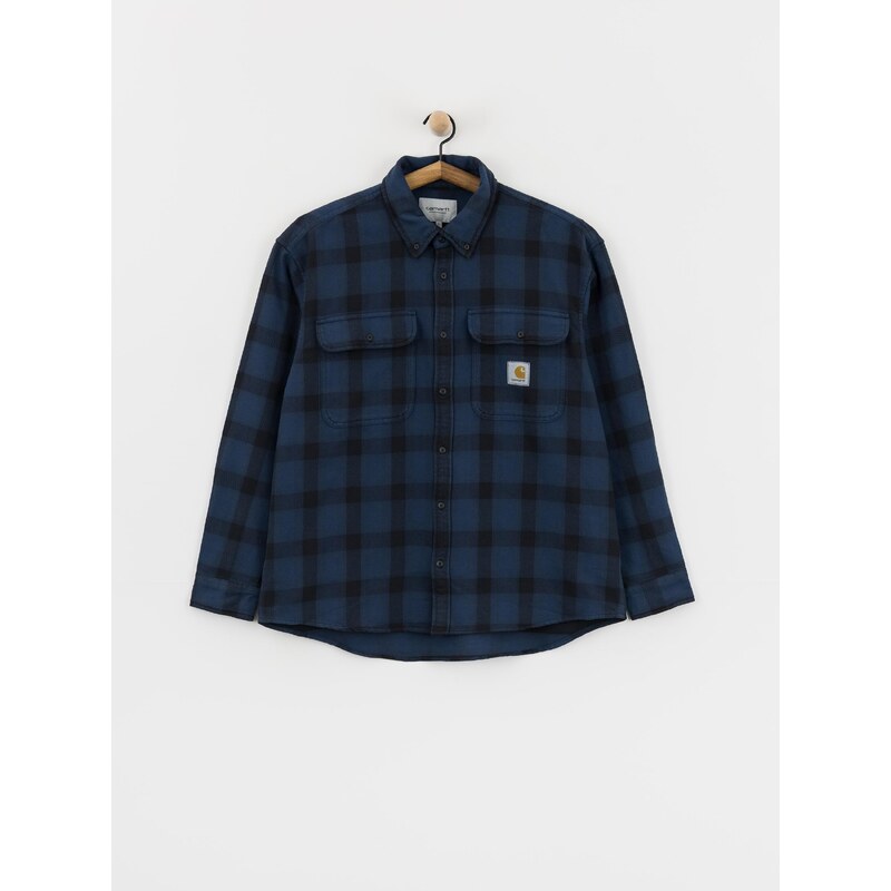 Carhartt WIP Edmands (edmands check/natural/jupiter)námornícka modrá 68807895