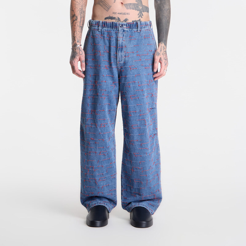 Džínsy PLEASURES Strokes Denim Parachute Pants Indigo M 68818092