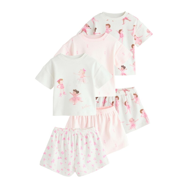 Next Pyžamo Ballerina tmavohnedá / rosé / staroružová / biela 68822780