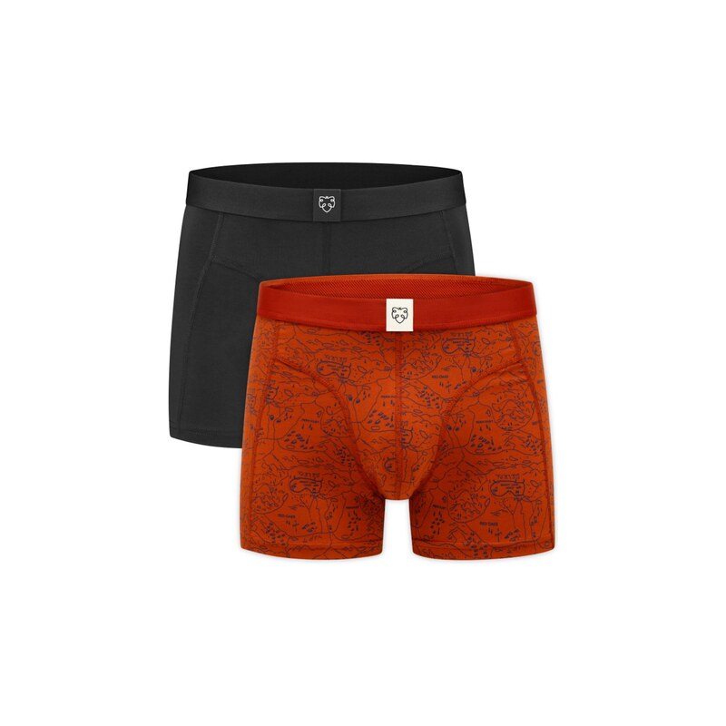 A-dam Boxerky Ginger Scoutmap hrdzavo červená / čierna 68824182
