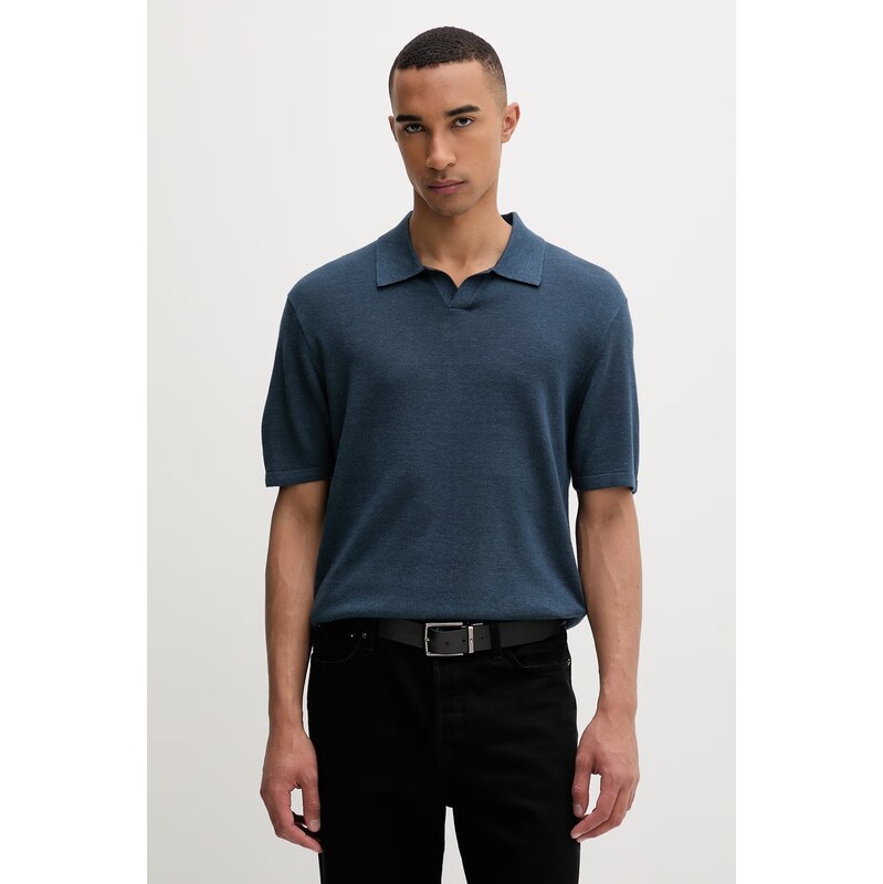 Calvin Klein úpletové polo tričko pánske s prímesou ľanu 68826932