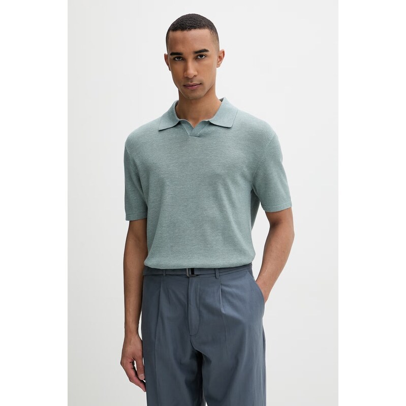 Calvin Klein úpletové polo tričko pánske s prímesou ľanu 68836665