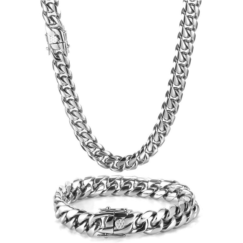 Impress Jewelry Súprava z chirurgickej ocele náhrdelník + náramok 68919483