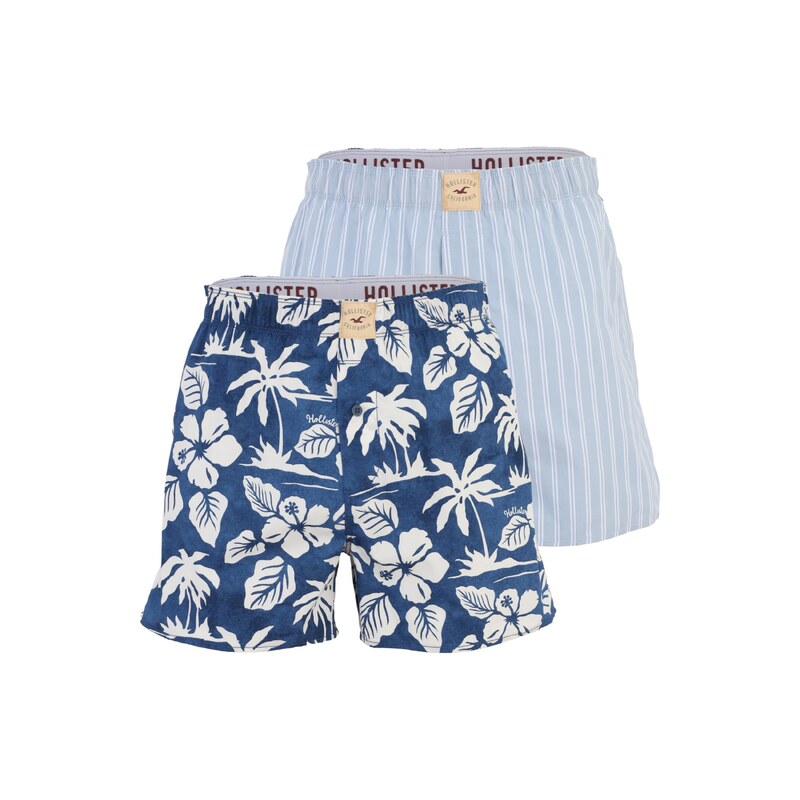 E-shop HOLLISTER Boxerky námornícka modrá / svetlomodrá / biela
