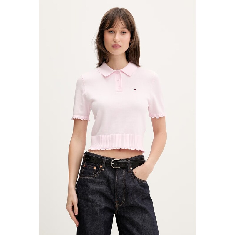 E-shop Tommy Jeans úpletové polo tričko dámske bavlnené