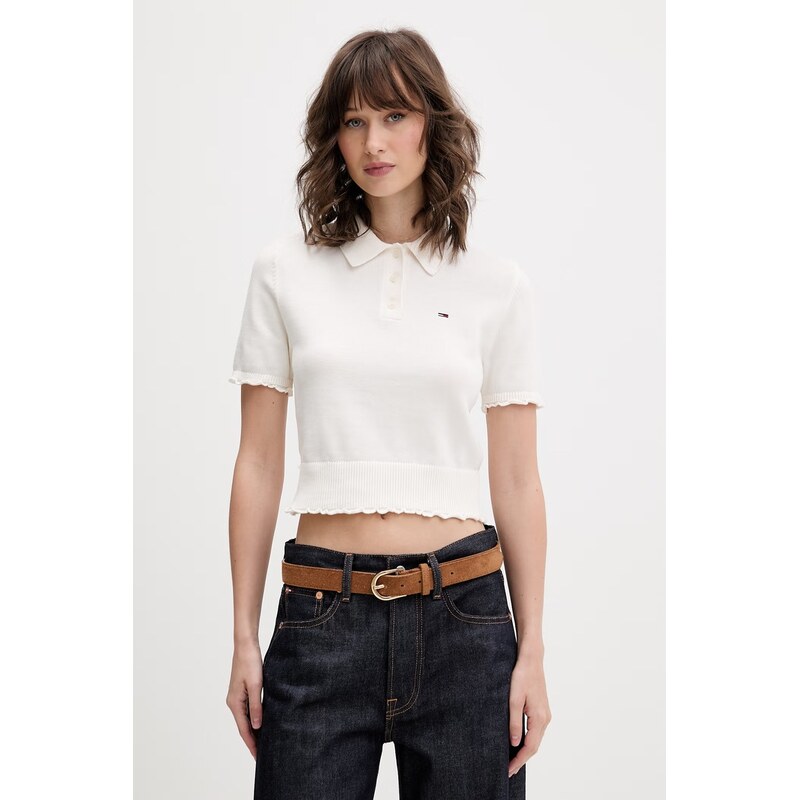 Tommy Jeans úpletové polo tričko dámske bavlnené 68938046