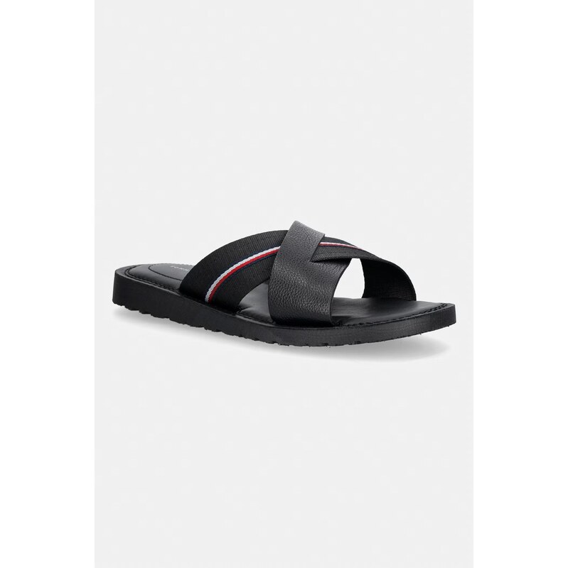 E-shop Tommy Hilfiger šľapky pánske kožené CORE HILFIGER LTH CRISS C