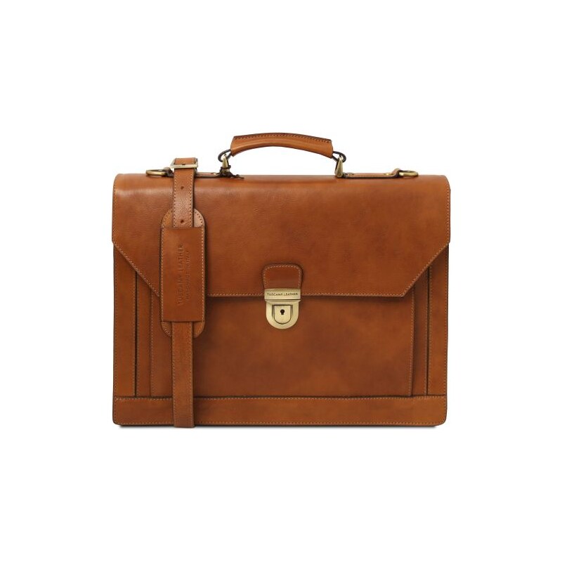 E-shop Pánska kožená aktovka s 3 priehradkami Cremona – Tuscany Leather
