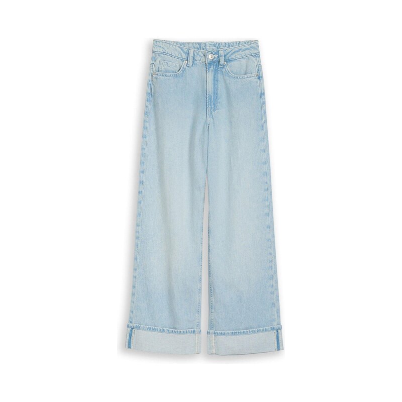 E-shop bonprix Tom Tailor Wide-Leg-džínsy Mid Waist, farba modrá