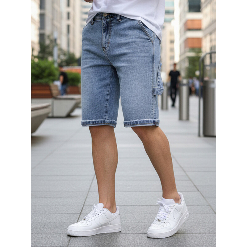 FashionStreet Pánske džínsové šortky modré SX2582 68941635