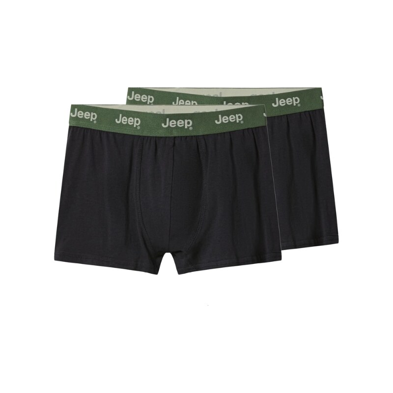 E-shop Pánske Boxerky Jeep extra pohodlné 2pack - čierna zelená