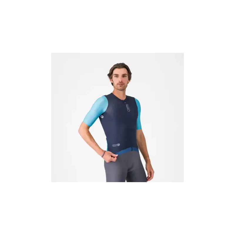 Castelli Corretto pánsky dres krátky rukáv Belgian Blue/Blue Fiamma 68955613