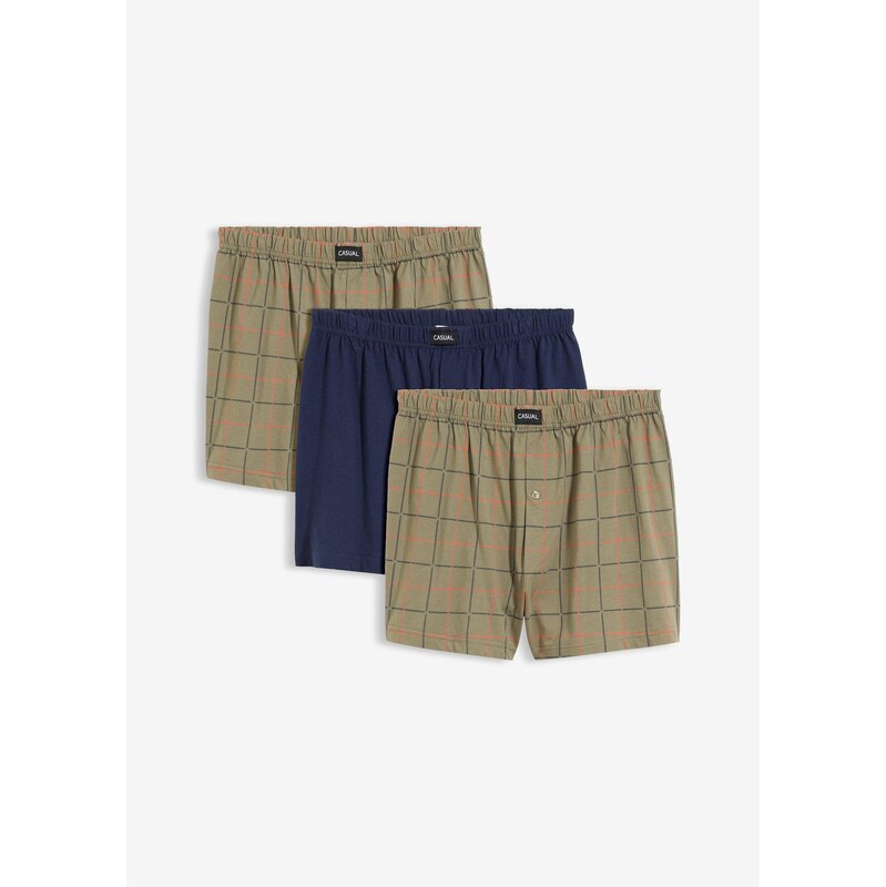 bonprix Boxerky, široké (3 ks v balení), farba modrá 68964868