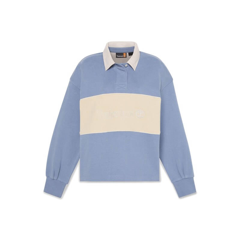 TIMBERLAND Mikina Lush Rugby Polo krémová / modrosivá / biela 68972230