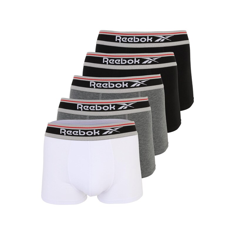 Reebok Boxerky JAY sivá / červená / čierna / biela 68975773
