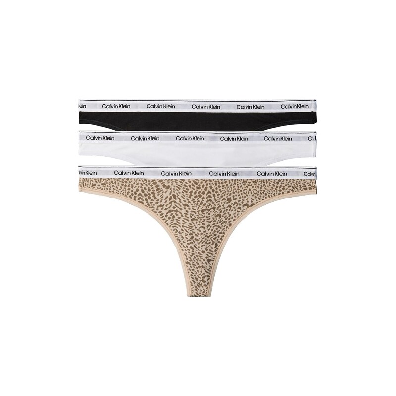 E-shop Calvin Klein Underwear Tangá béžová / farba ťavej srsti / čierna