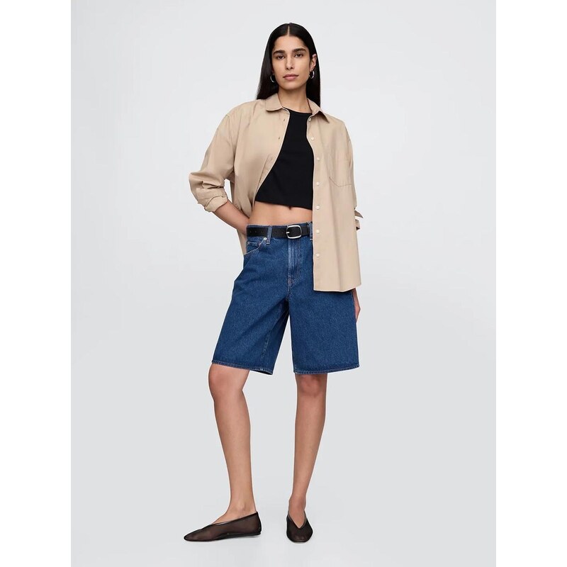 E-shop Džínové kraťasy GAP Mid Rise Longline 736921-00