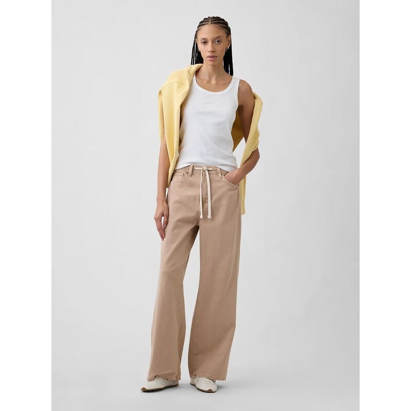 E-shop Džíny GAP High Rise Drawstring Wide-Leg 888814-00