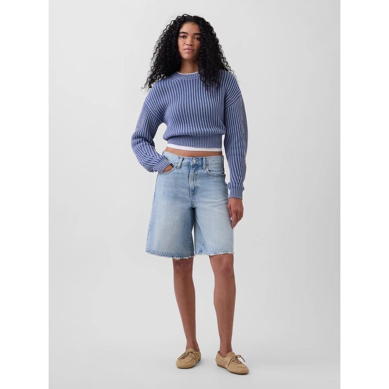 E-shop Džínové kraťasy GAP Mid Rise Longline 889871-00