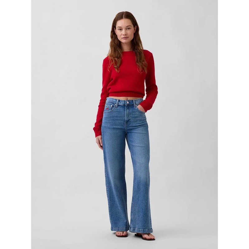 E-shop Džíny GAP High Rise Stride Wide-Leg 877826-00