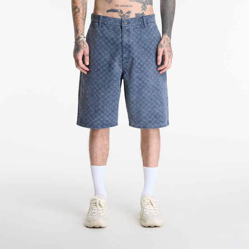 Šortky Daily Paper Washed Monogram Woven Shorts Blue Wing Teal XL 69005092