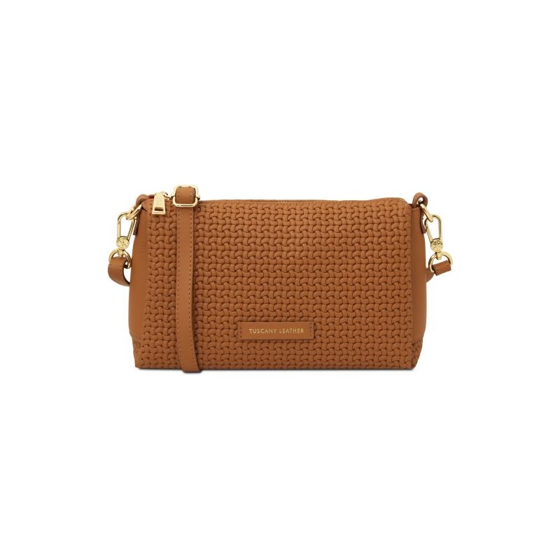 Tkaná kožená taška cez rameno s potlačou Dedalo - Tuscany Leather 69005571