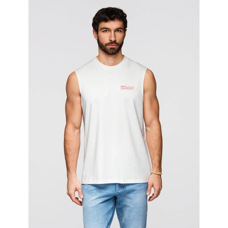 Ombre Clothing Biele tielko so širokými ramienkami V1 TSTT-0243 69011098