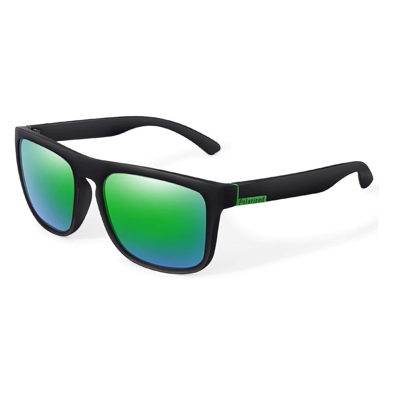 Polarzone Zelené zrkadlové polarizačné okuliare Wayfarer Crazy 69013948