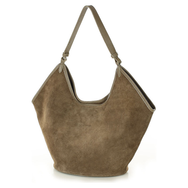 E-shop Béžová dámska kabelka typu hobo bag z prírodnej kože - MARCO