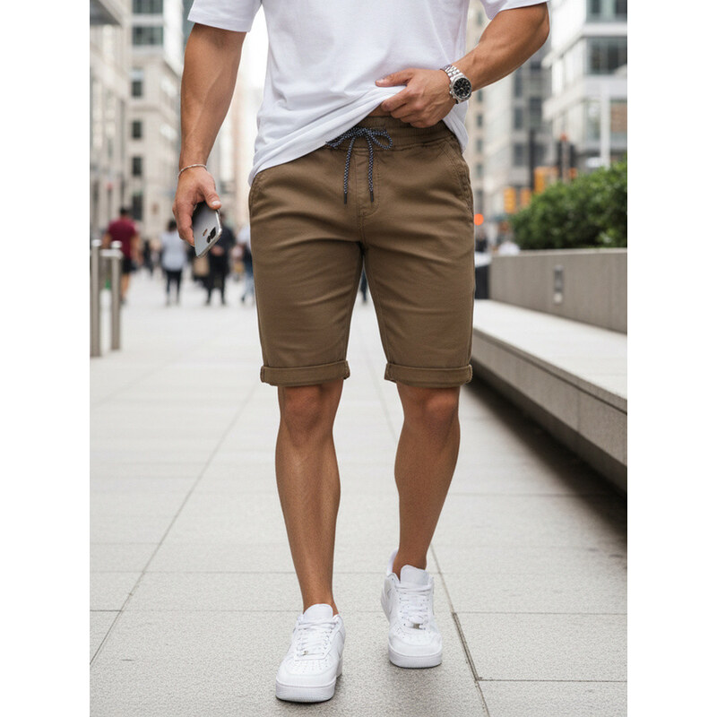 FashionStreet pánske hnedé džínsové šortky SX2573 69025332
