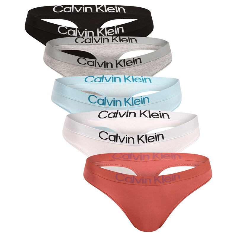 5PACK dámske tangá Calvin Klein viacfarebná (QD5331-3C9) 69026791