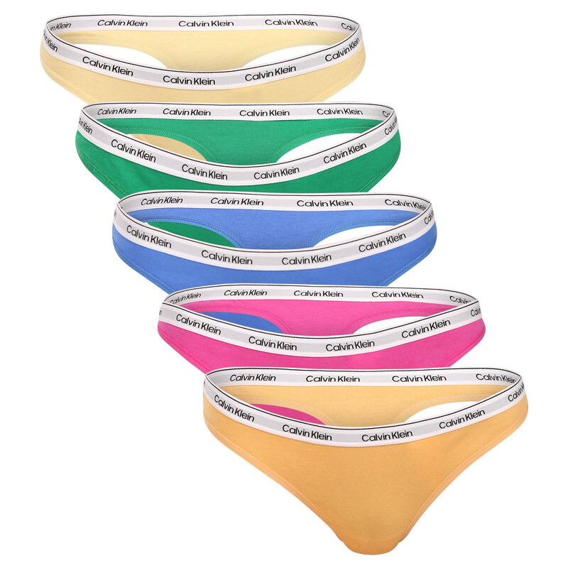 5PACK dámska tanga Calvin Klein viacfarebná (QD5221-4WI) 69026797