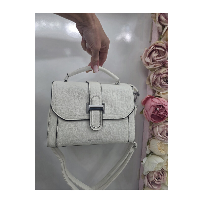 E-shop Katrins Fashion Štýlová biela crossbody kabelka Silvia Rosa