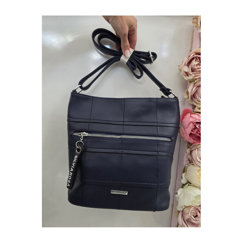E-shop Katrins Fashion Elegantná modrá crossbody kabelka Silvia Rosa