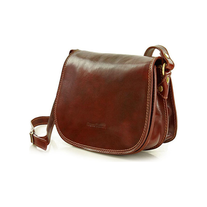 MARCO MAZZINI Hnedá dámska kožená crossbody kabelka Cremona 66337432